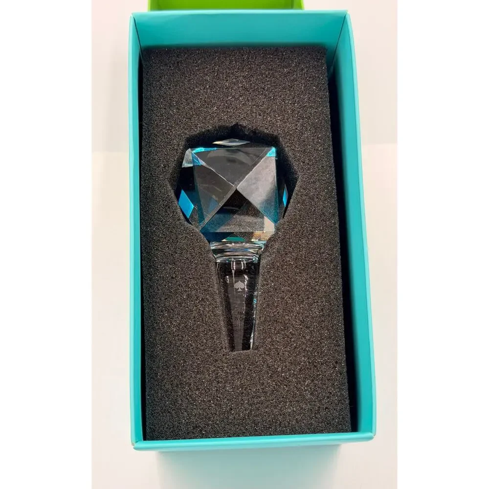 LENOX Kate Spade New York Faceted JULES POINT Blue Crystal Bottle Stopper